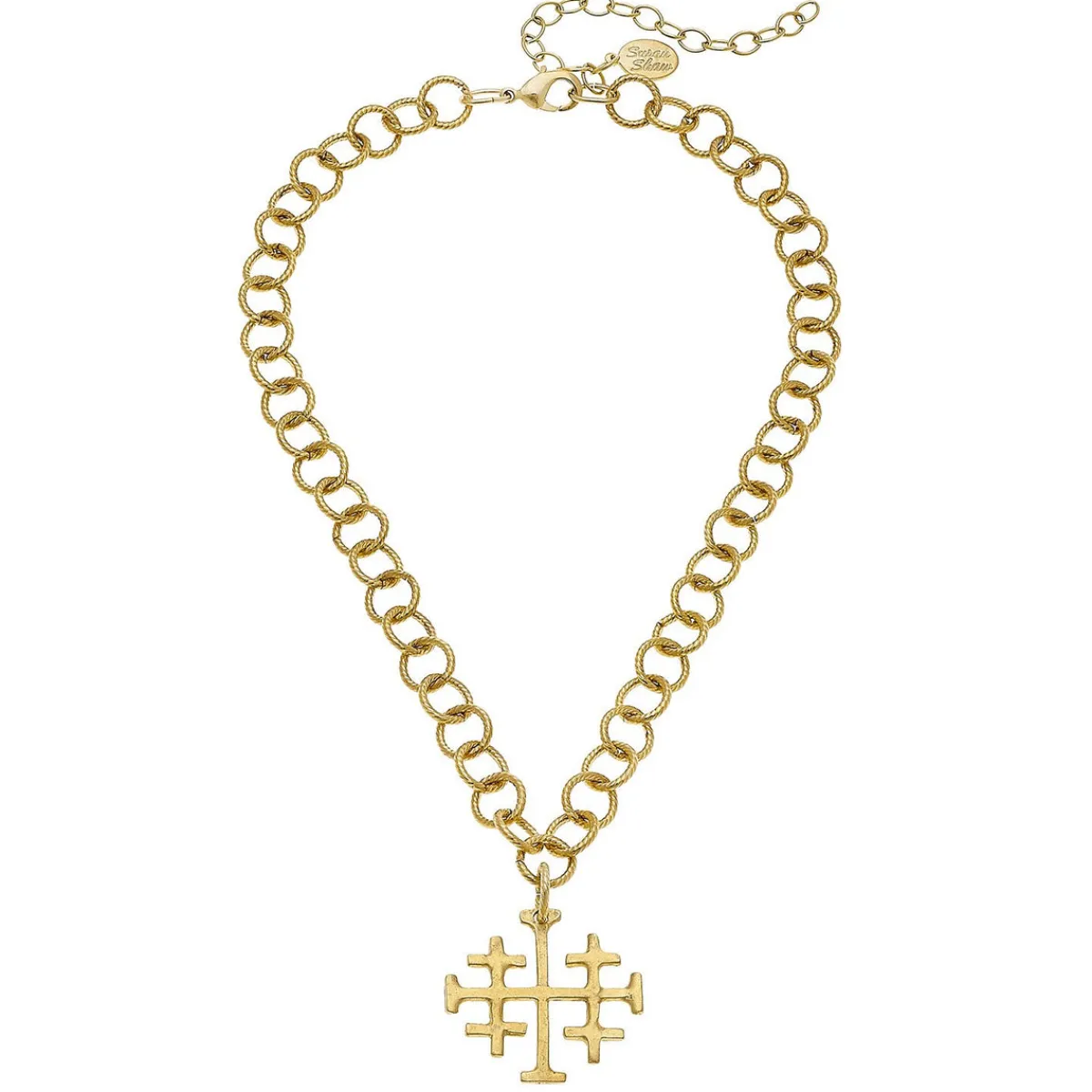 Jerusalem Cross Chain Necklace|Susan Shaw Hot