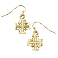 Jerusalem Cross Drop Earrings|Susan Shaw Online