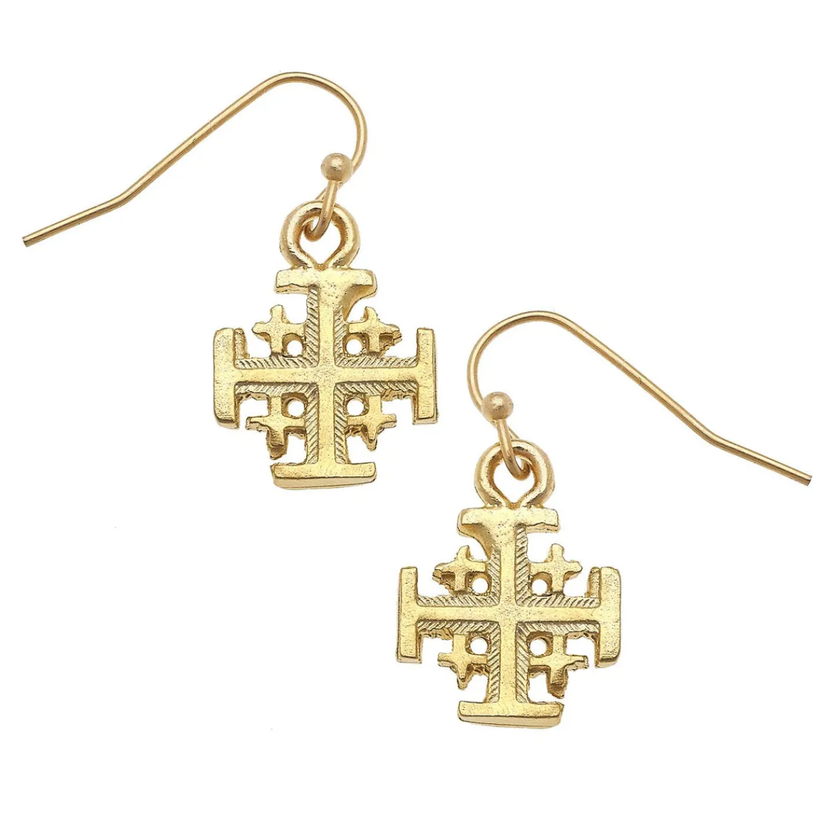 Jerusalem Cross Drop Earrings|Susan Shaw Online