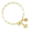 Jerusalem Cross Paperclip Bracelet|Susan Shaw Clearance