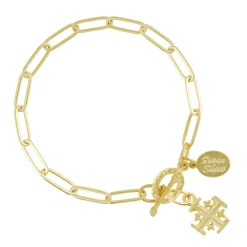 Jerusalem Cross Paperclip Bracelet|Susan Shaw Clearance