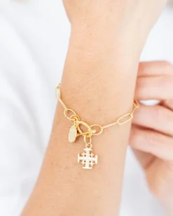 Jerusalem Cross Paperclip Bracelet|Susan Shaw Clearance