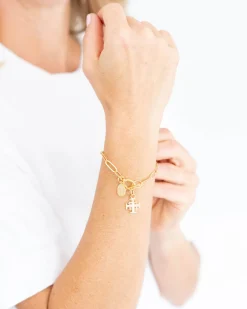 Jerusalem Cross Paperclip Bracelet|Susan Shaw Clearance