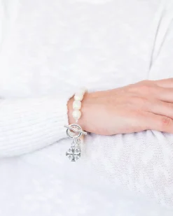 Jerusalem Cross Pearl Bracelet|Susan Shaw Clearance