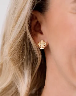 Jerusalem Cross Studs|Susan Shaw Best