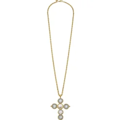Long Coin Cross Necklace|Susan Shaw New