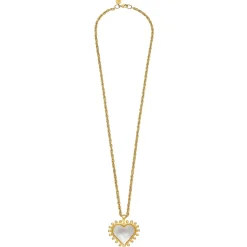 Long Mother of Pearl Heart Necklace|Susan Shaw Hot