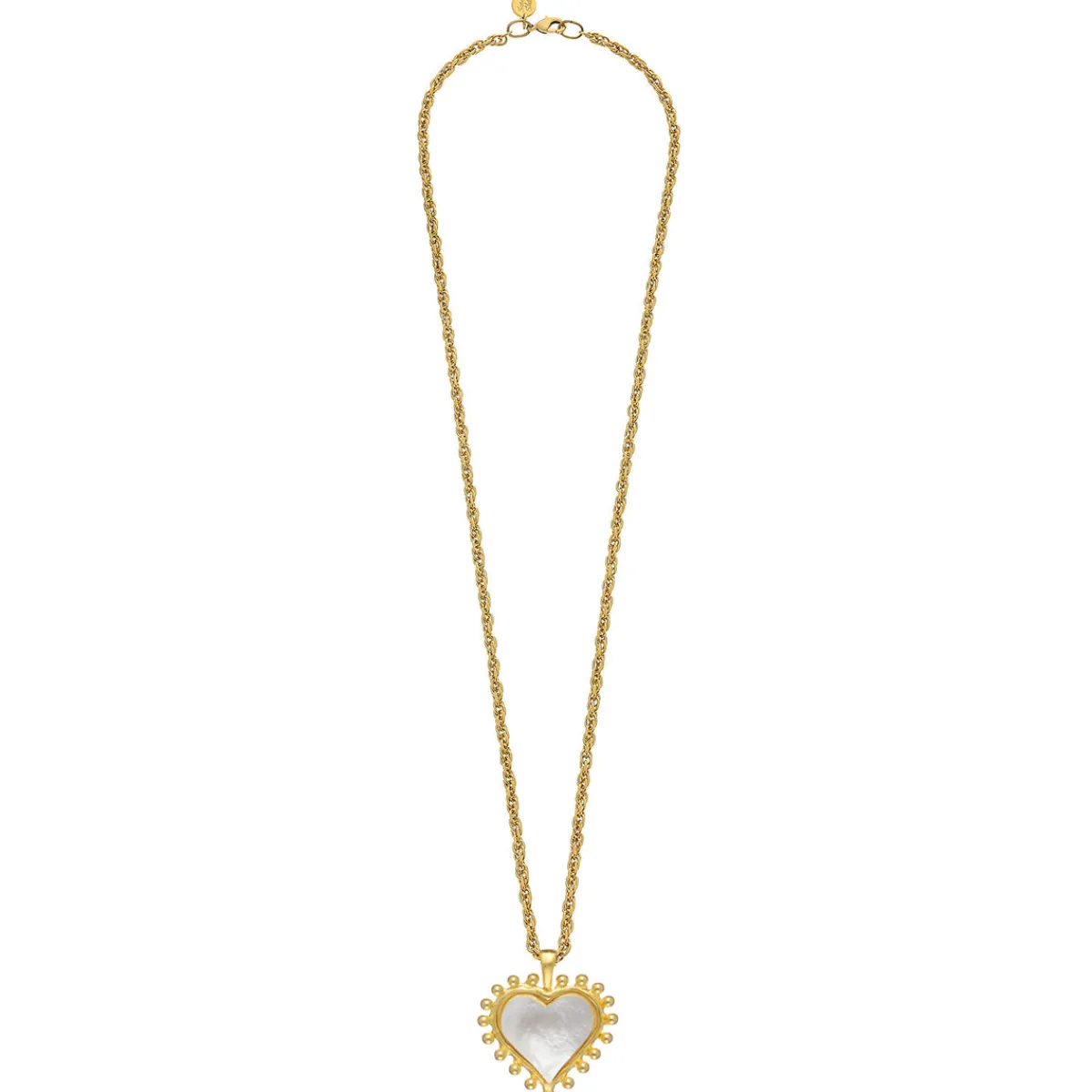 Long Mother of Pearl Heart Necklace|Susan Shaw Hot