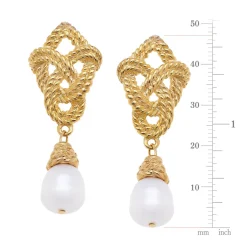 Love Knot Pearl Drop Earrings|Susan Shaw Outlet