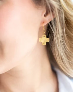 Mini Square Cross Earrings|Susan Shaw Clearance