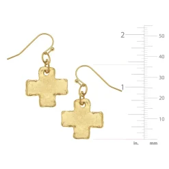 Mini Square Cross Earrings|Susan Shaw Clearance