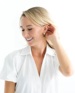 Mini X Malachite Drop Studs|Susan Shaw Sale