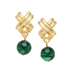 Mini X Malachite Drop Studs|Susan Shaw Sale