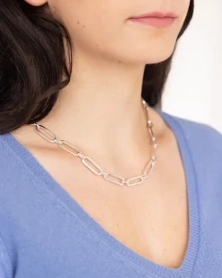 Mixed Link Paperclip Necklace|Susan Shaw Best