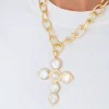 Mixed Metal Coin Cross Necklace|Susan Shaw Hot