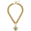 Mixed Metal Fleur-De-Lis Intaglio Necklace|Susan Shaw Online