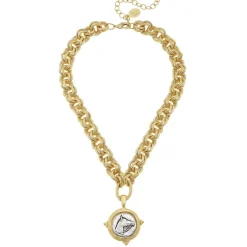 Mixed Metal Horse Head Necklace|Susan Shaw Hot