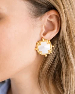 Mother of Pearl Cross Studs|Susan Shaw Hot
