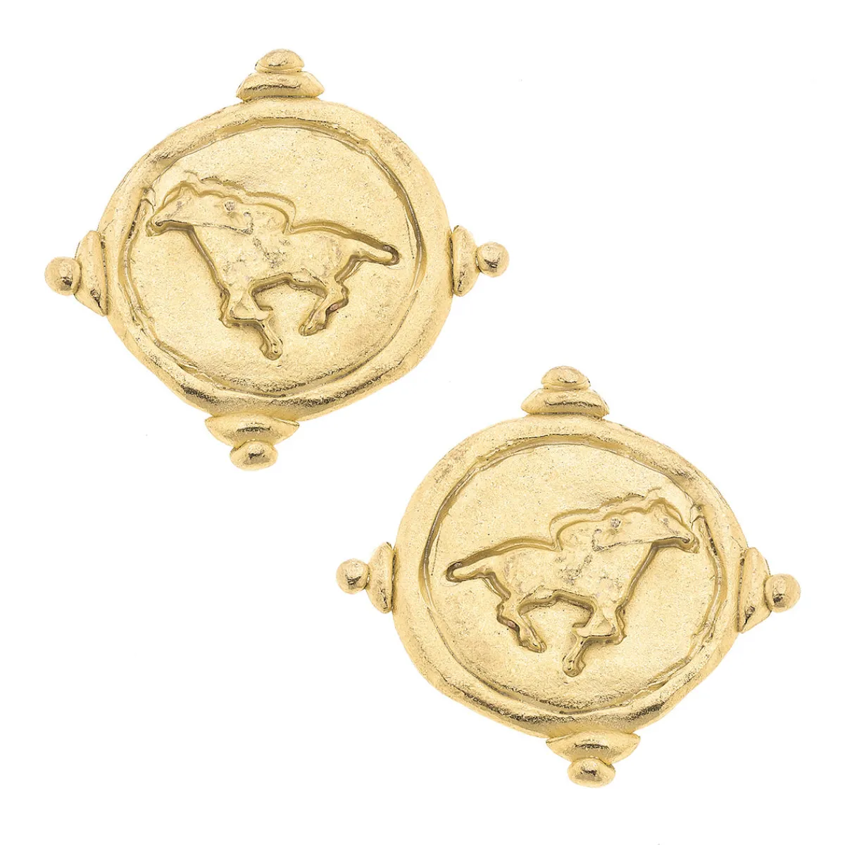 Mustang Intaglio Studs|Susan Shaw New