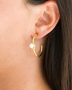 Pearl Accent Hoops|Susan Shaw Best