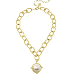 Pearl Cab Chain Necklace|Susan Shaw Hot