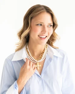 Pearl Cross Multi-Strand Necklace|Susan Shaw Online