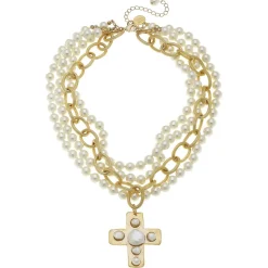 Pearl Cross Multi-Strand Necklace|Susan Shaw Online