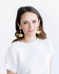 Pearl Ginkgo Earrings|Susan Shaw Hot
