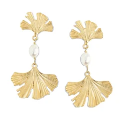 Pearl Ginkgo Earrings|Susan Shaw Hot