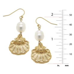 Pearl + Scallop Drop Earrings|Susan Shaw Online