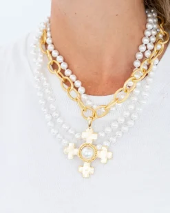 Quad Cross Multi-Strand Pearl Necklace|Susan Shaw Discount