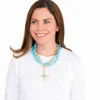 Quad Cross on Multi-Strand Turquoise Necklace|Susan Shaw Clearance
