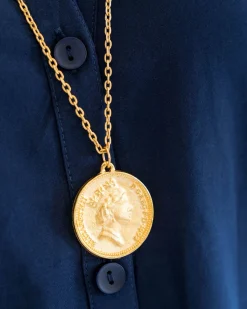 Queen Elizabeth Coin Long Necklace|Susan Shaw Online