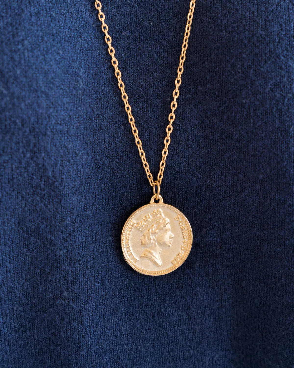 Queen Elizabeth Coin Long Necklace|Susan Shaw Online