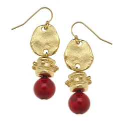 Red Coral Bentley Earrings|Susan Shaw Clearance