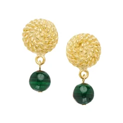 Rope Malachite Drop Earrings|Susan Shaw Hot