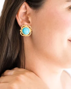Scroll Turquoise Studs|Susan Shaw Sale