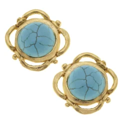 Scroll Turquoise Studs|Susan Shaw Sale