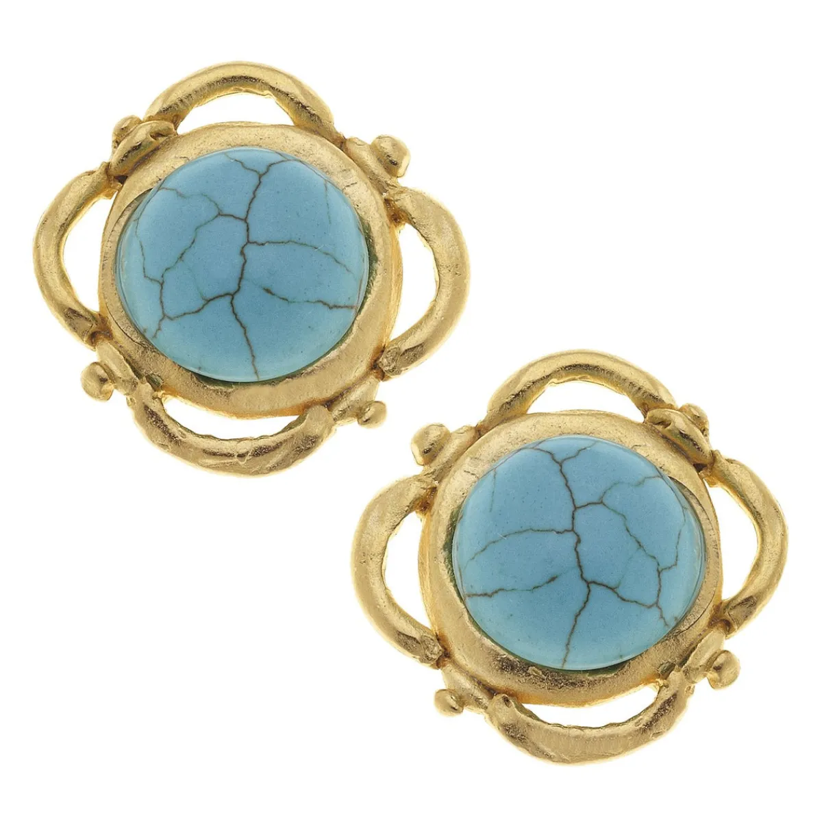 Scroll Turquoise Studs|Susan Shaw Sale