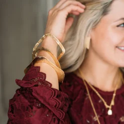 Set of 3 Hammered Bangles|Susan Shaw Discount