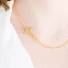 Side Cross Dainty Necklace|Susan Shaw Online