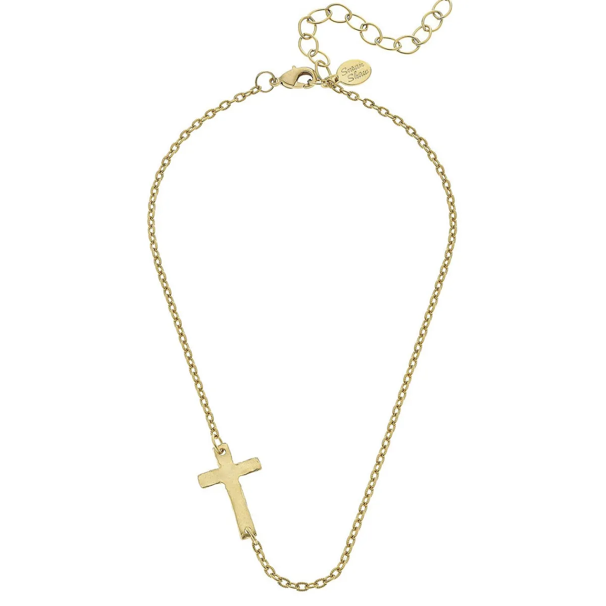 Side Cross Dainty Necklace|Susan Shaw Online