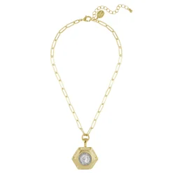 Silver Franc Paperclip Necklace|Susan Shaw Sale