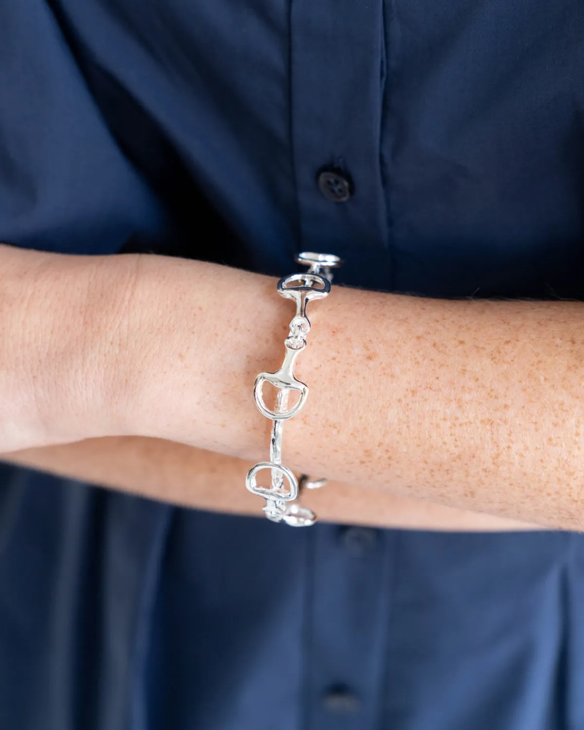 Silver Horse Bit Bangle|Susan Shaw Hot