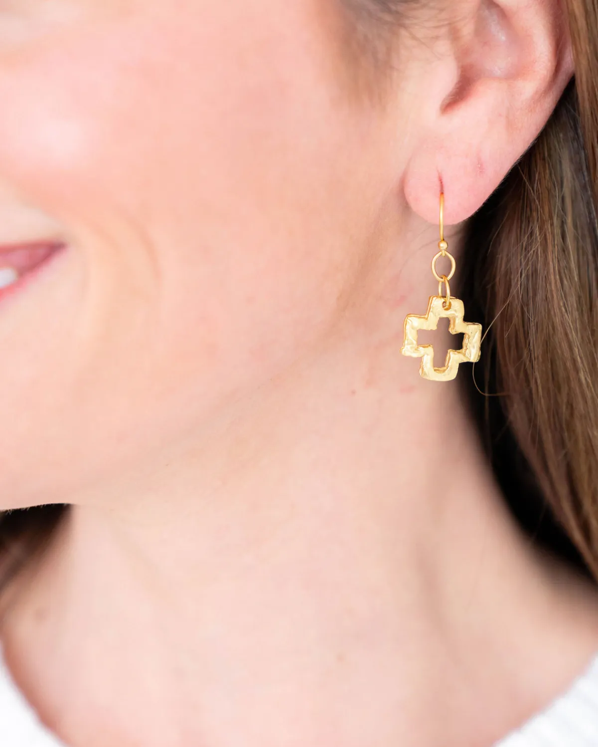 Small Open Cross Earrings|Susan Shaw Online