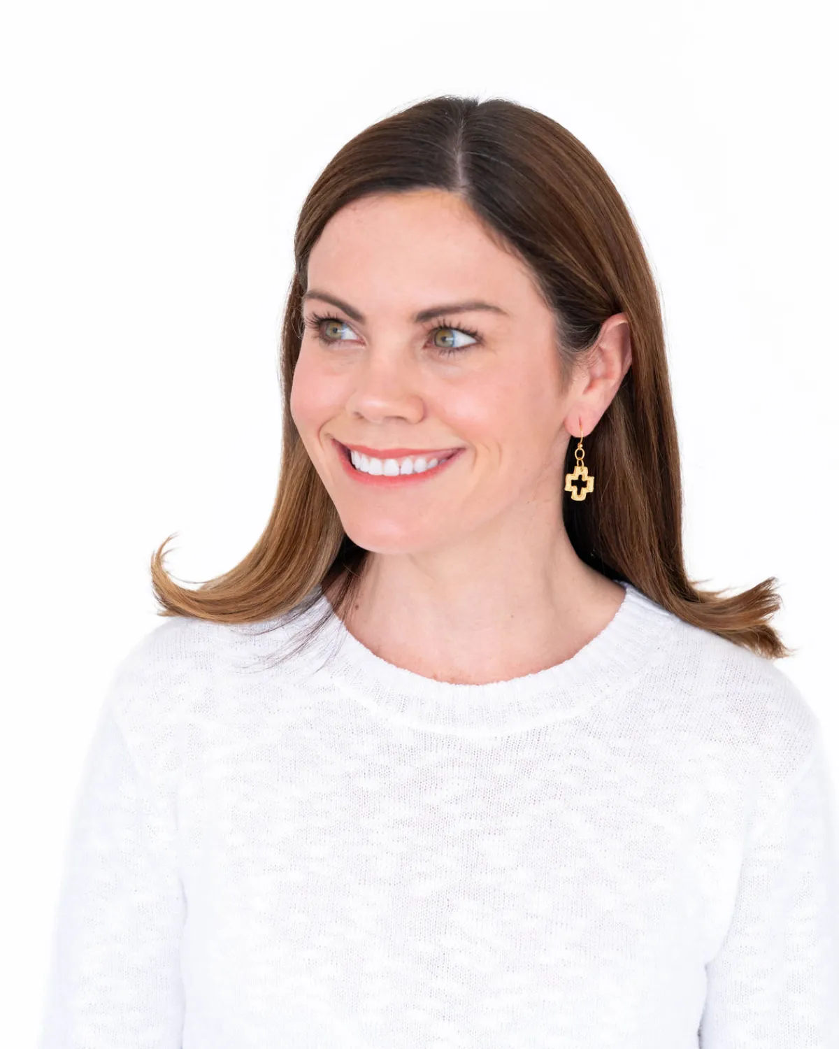 Small Open Cross Earrings|Susan Shaw Online