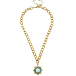 Small Venetian Glass Coin Necklace|Susan Shaw Online