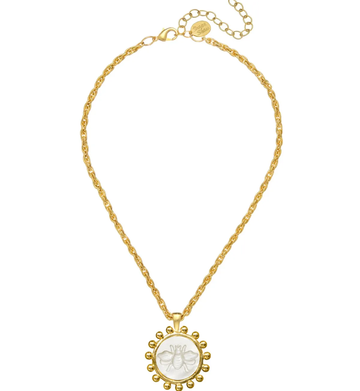 Sophie Engraved Bee Necklace|Susan Shaw New