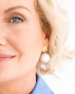 Square Cotton Pearl Drop Earrings|Susan Shaw Best