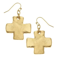 Square Cross Earrings|Susan Shaw Clearance